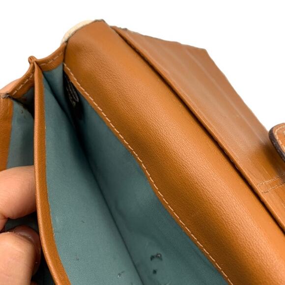 y2k COACH White Brown Turnlock Wallet - Picture 8 of 11